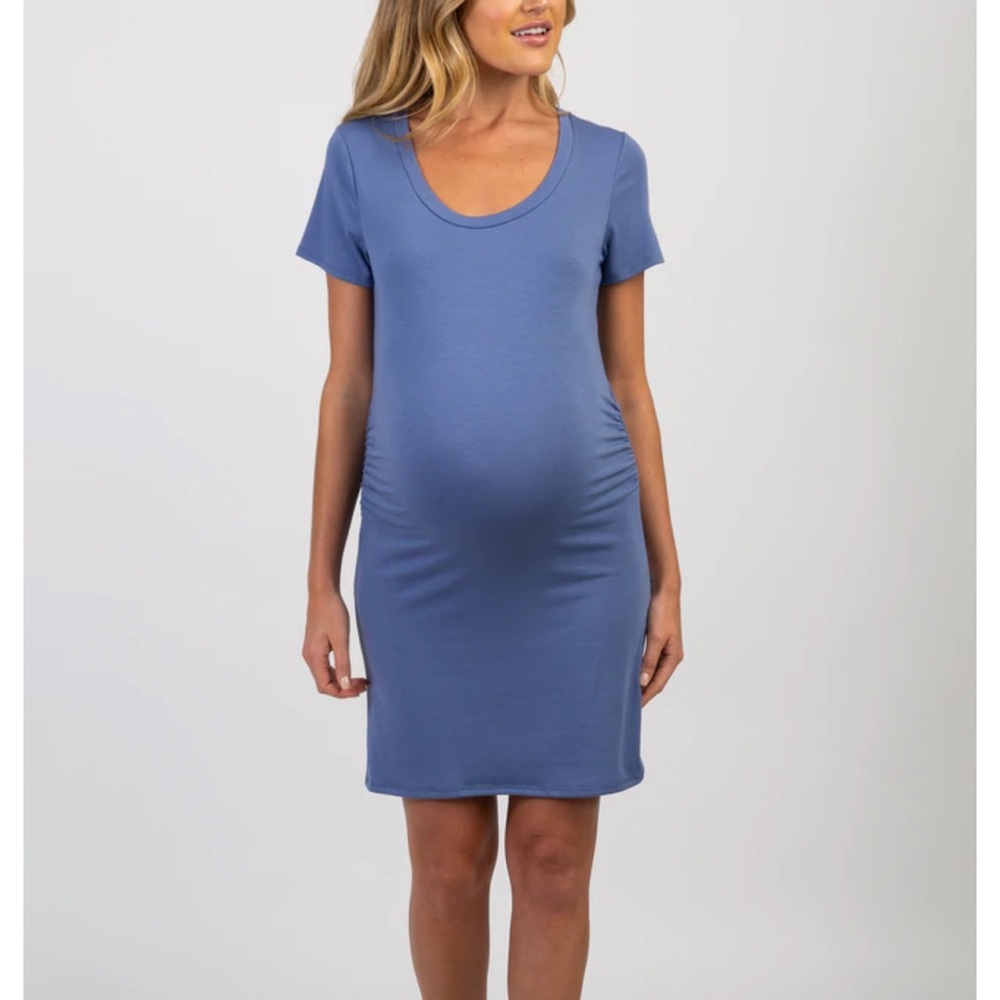Pinkblush Basic Ruched Fitted Maternity Dress - image 1